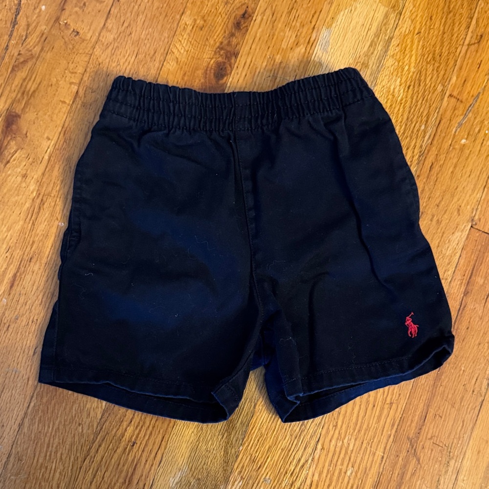 Ralph Lauren Navy Kids Shorts with Red Logo